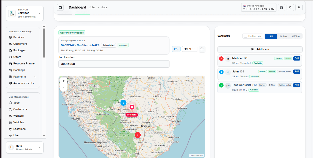 FacilityPro map assignment view for security workforce coordination