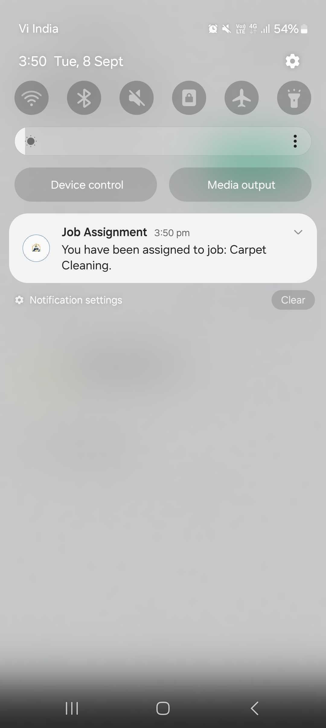 FacilityPro worker job notification on mobile